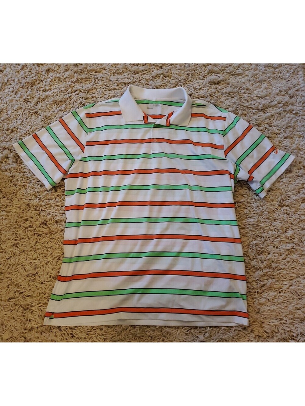 NIKE Golf Tour Performance White Striped Polo Golf Shirt Size XXL